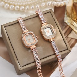 ( Rose Gold) samll high temperament fashion student woman watch-face diamond c..