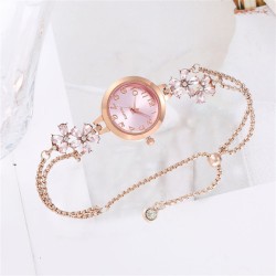 ( Rose Gold red)Pull-out watch digit surface samll dial flower diamond quartz ..