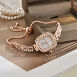 ( black)woman student Korean style temperament rope samll square diamond fashi..