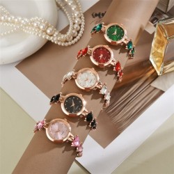 (Rose Gold white) girl student watch multicolor love diamondns temperament orn..