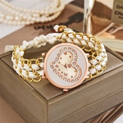 ( black) woman student watch love Word surface temperament dial ornament weave..