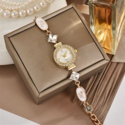 ( Rose Gold) lady watch fashion Word surface gem temperament quartz watch woma..