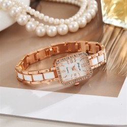 (Gold)watch woman student fashion trend Korean style Imitation Ceramic Bracele..