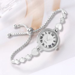 (Rose Gold) girl student watch samll love diamondns temperament ornament samll..