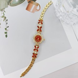 clover diamond lady watch fully-jewelled flower digit woman student quartz wat..