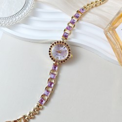 (purple)temperament fashion diamond lady watch fully-jewelled samll girl stude..