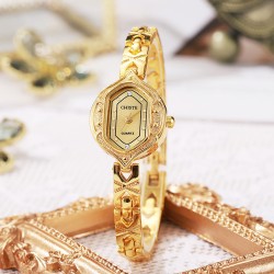 (Gold) Bracelets lady watch woman watch-face samll high student fine gold high..