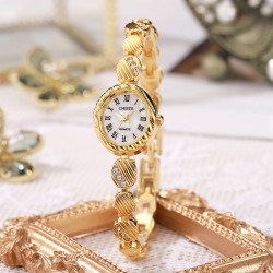 ( Gold belt) watch gold lady watch woman style fashion quartz watch-face tempe..