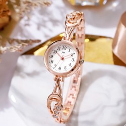 (Rose Gold)fashion lady watch student digit diamond woman watch-face watch sam..