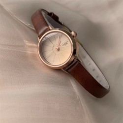 ( Dark brown) fashion student lady watch woman style brief samll retro belt sa..