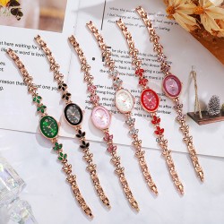 ( red) Rhinestone luxurious wrist-watches woman samll watch-face fashion tempe..