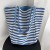 ( blue)summer Stripe canvas  Koreains wind bag student high capacity leisure Shoulder bag bag woman