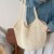 ( Beige)handmade weave bag bag woman summer wind bag hollow shoulder big bag
