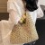 ( Beige)high capacity weave bag woman summer bag all-Purpose shoulder bag