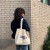 (YF black ; **; Polyester )ins shoulder Word canvas bag wind bag day student canvas bag woman