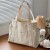 (Rice white )canvas bag woman high capacity brief all-Purpose portable bag Shoulder bag