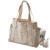 (Rice white )canvas bag woman high capacity brief all-Purpose portable bag Shoulder bag