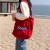 ( redkeach)Korean style Word print bag woman high capacity Nylon Shoulder bag leisure all-Purpose rope bag