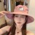 ( Pink)cartoonkitty cat big Outdoor Shade sunscreen woman big head Bucket hat