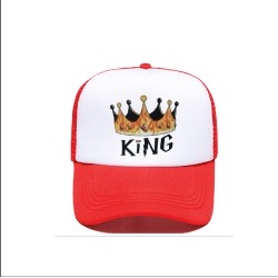 (  red  while ) man print baseball cap creative crown cap