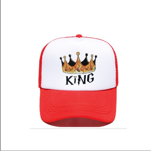 (  red  while ) man print baseball cap creative crown cap
