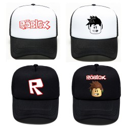 (black and white)roblox baseball cap occidental style cartoon Word Shade sunsc..