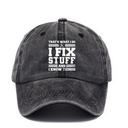 (I FIX  black) cotton print hat man retro baseball cap sun hat