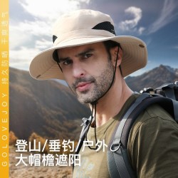 (XMZ black)occidental style sunscreen Bucket hat man summer Outdoor draughty u..