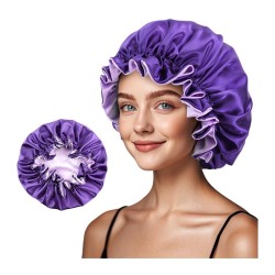 (  black+ Khaki) Double layer flower family hat Double surface big lady color