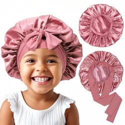 ( + Pink) child elasticity belt color hat  Double layer bow