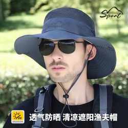 ( Beige)man Bucket hat  Outdoor big sun hat  travel Outdoor sunscreen sun hat