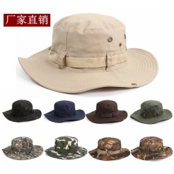 ( black)Bucket hat Double surface summer Outdoor travel big sun hat