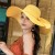 (D  Khaki khaki) straw hat lady big sunscreen foldable bow Sandy beach ultraviolet-proof