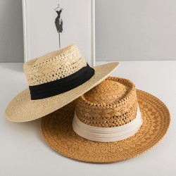 ( khaki )lady summer handmade weave straw hat man sunscreen sun hat Sandy beac..