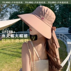 ( black)Bucket hat woman summer Outdoor big sun hat high samll sunscreen Outin..