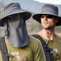 ( blue)hat man sun hat summer Outdoor sunscreen Bucket hat draughty sun hat wo..