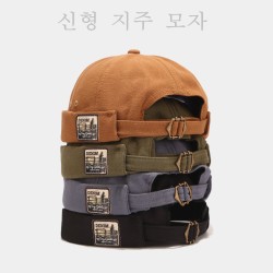 ( black)hat woman spring retro leather Korean style all-Purpose man head