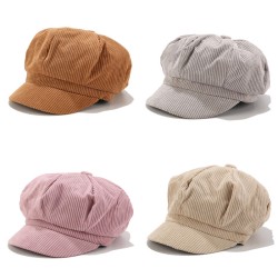 ( khaki)Korean style pure color velvet hat woman cap Autumn and Winter all-Pur..