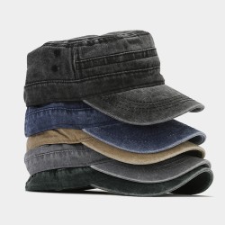 ( black) retro navy pure color man woman short Shade cap