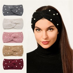 (   black ) Pearl woolen belt warm head belt knitting belt width head