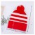 ( red+ white  stripe) christmas hat Stripe knitting blue patchwork woolen knitting knitting