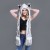 ( white)occidental style leather hat cartoon velvet velvet hat gloves three lovely velvet hat