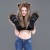 ( white)occidental style leather hat cartoon velvet velvet hat gloves three lovely velvet hat