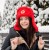 ( red) Outdoor thick man lady warm velvet leather hat