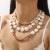 ( Gold) occidental style Round imitate Pearl necklace  temperament fashion geometry multilayer clavicle chain