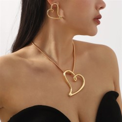  occidental style personality brief Alloy hollow love necklace  all-Purpose lady earrings