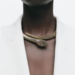 ( Gold necklace) personality wind exaggerating high Alloy animal snake Collar ..