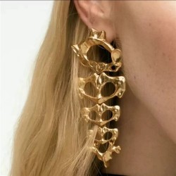 ( Gold)occidental style gold silver color retro personality earrings ear stud ex..