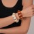 (coffeeg )occidental style retro Acrylic elasticity bangle personality exaggerating brief geometry temperament high wom