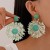 (  Pink Flower) wind handmade weave flowers flower earrings spring sweet temperament high Earring woman